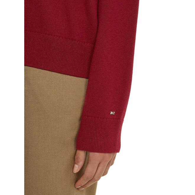 TOMMY HILFIGER DAMSKI SWETER HERITAGE VARSITY C-NK SWEATER CLARET WW0WW36700 XJS