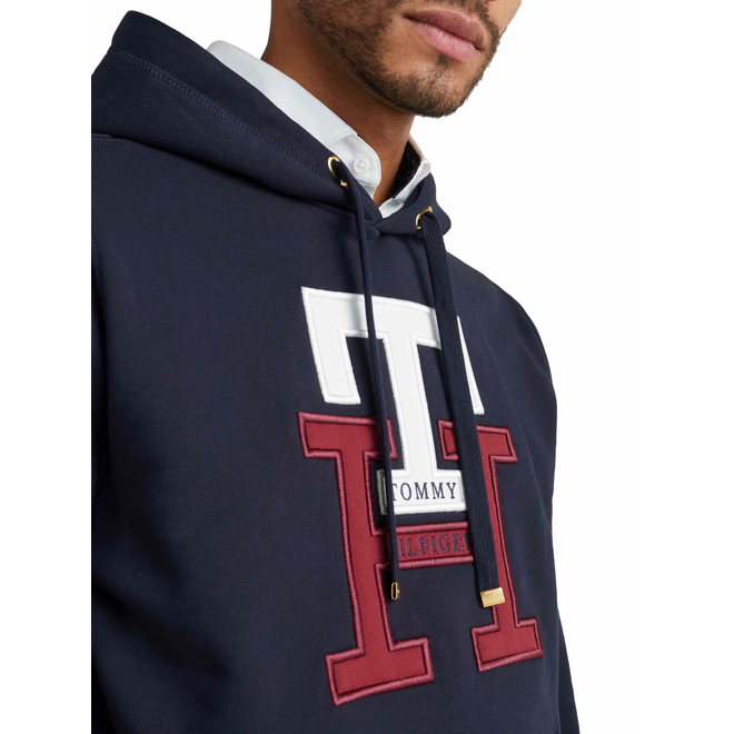 TOMMY HILFIGER BLUZA MĘSKA LUX MONOGRAM HOODY GRANATOWA MW0MW28187 DW5
