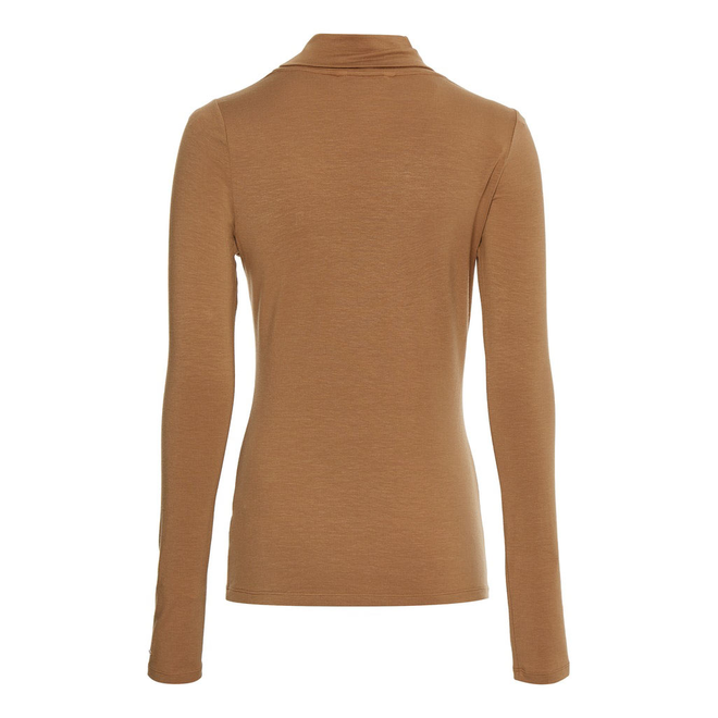 TOMMY HILFIGER DAMSKI GOLF SLIM SOFT TENCEL ROLL NECK TOP BRĄZOWY WW0WW36138 GW8