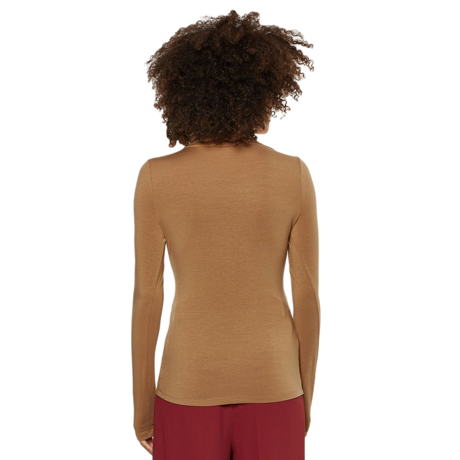 TOMMY HILFIGER DAMSKI GOLF SLIM SOFT TENCEL ROLL NECK TOP BRĄZOWY WW0WW36138 GW8