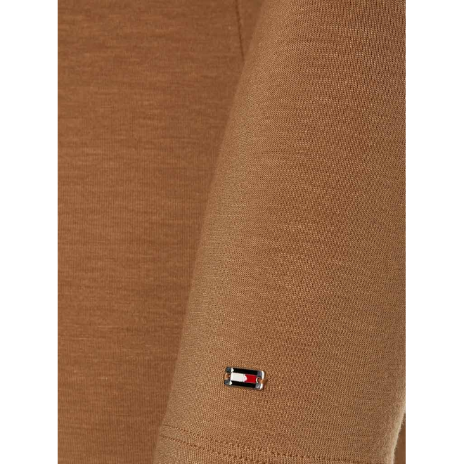 TOMMY HILFIGER DAMSKI GOLF SLIM SOFT TENCEL ROLL NECK TOP BRĄZOWY WW0WW36138 GW8