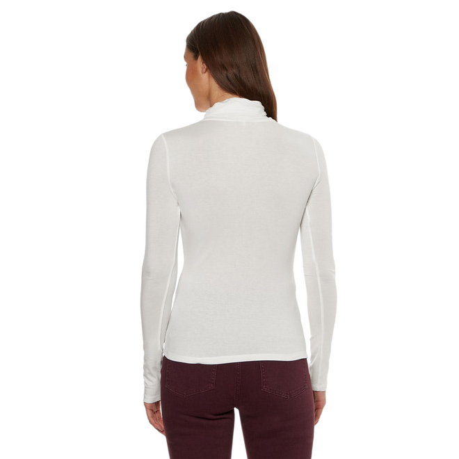 TOMMY HILFIGER DAMSKI GOLF SLIM SOFT TENCEL ROLL NECK TOP ECRU WW0WW36138 YBL 