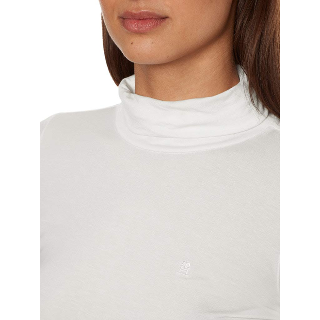 TOMMY HILFIGER DAMSKI GOLF SLIM SOFT TENCEL ROLL NECK TOP ECRU WW0WW36138 YBL 