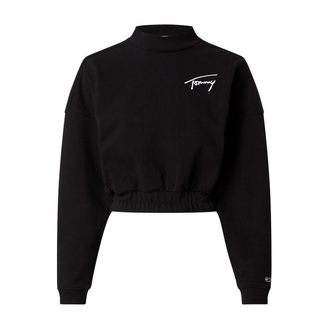 TOMMY HILFIGER DAMSKI GOLF TJW BXY CROP SIGNATURE MOCK NECK CZARNY DW0DW14328 BDS