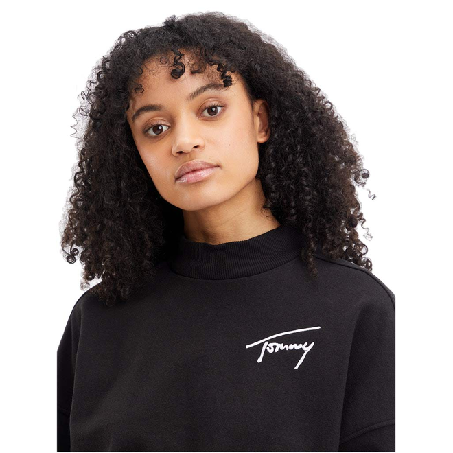 TOMMY HILFIGER DAMSKI GOLF TJW BXY CROP SIGNATURE MOCK NECK CZARNY DW0DW14328 BDS