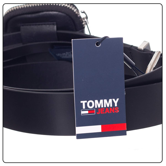 TOMMY HILFIGER DAMSKI PASEK DO SPODNI TJW ELEVATED FASHION LEATHER 3,5 CZARNY AW0AW14074 0GJ