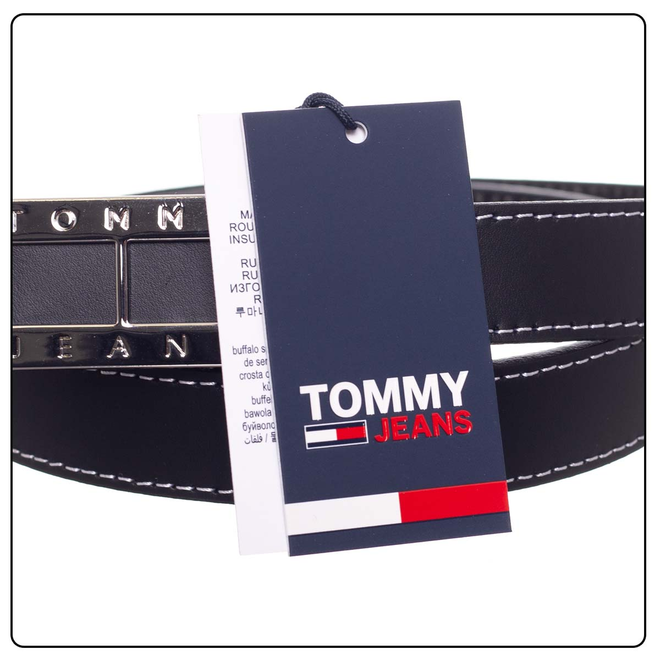 TOMMY HILFIGER DAMSKI PASEK DO SPODNI TJW HERITAGE LOCK LEATHER 2.5 CZARNY AW0AW14073 0GJ