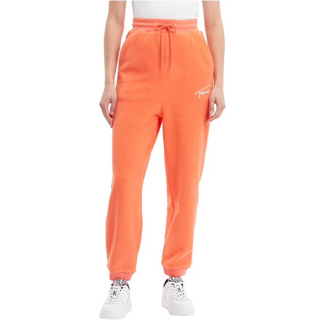 TOMMY HILFIGER DAMSKIE SPODNIE DRESOWE POLAROWE TJW SIGNATURE FLEECE SWEATPANT POMARAŃCZOWE DW0DW14435 XMV