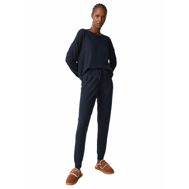 TOMMY HILFIGER DAMSKIE SPODNIE Z DZIANINY KNITTED PANT GRANATOWE UW0UW03933 DW5