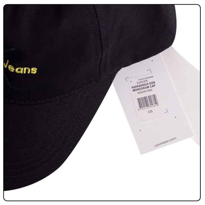CALVIN KLEIN CZAPKA Z DASZKIEM MONOGRAM CAP CZARNA K60K606624 0GN
