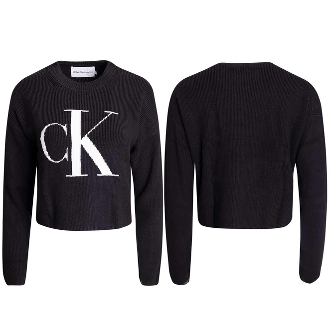 CALVIN KLEIN DAMSKI SWETEREK BLOWN UP CK LOOSE SWEATSHIRT CZARNY J20J221132 BEH