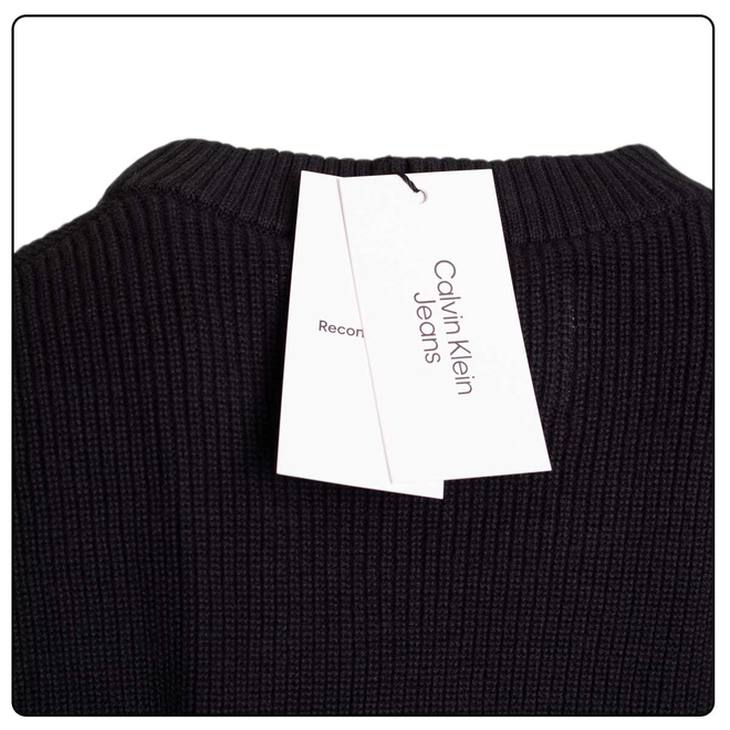 CALVIN KLEIN DAMSKI SWETEREK BLOWN UP CK LOOSE SWEATSHIRT CZARNY J20J221132 BEH