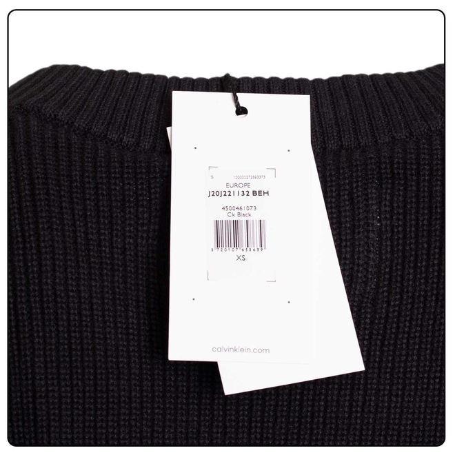 CALVIN KLEIN DAMSKI SWETEREK BLOWN UP CK LOOSE SWEATSHIRT CZARNY J20J221132 BEH