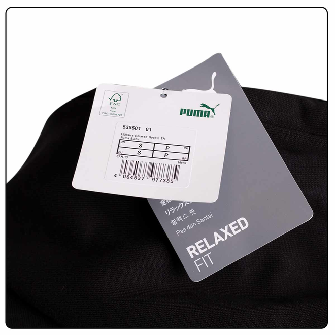 PUMA BLUZA MĘSKA Z KAPTUREM CLASSICS RELAXED HOODIE TR CZARNA 535601 01