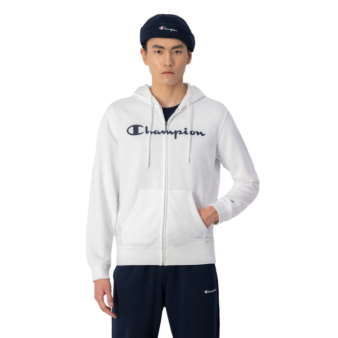 CHAMPION BLUZA MĘSKA Z KAPTUREM HOODED FULL ZIP SWEATSHIRT BIAŁA 218530 WW001
