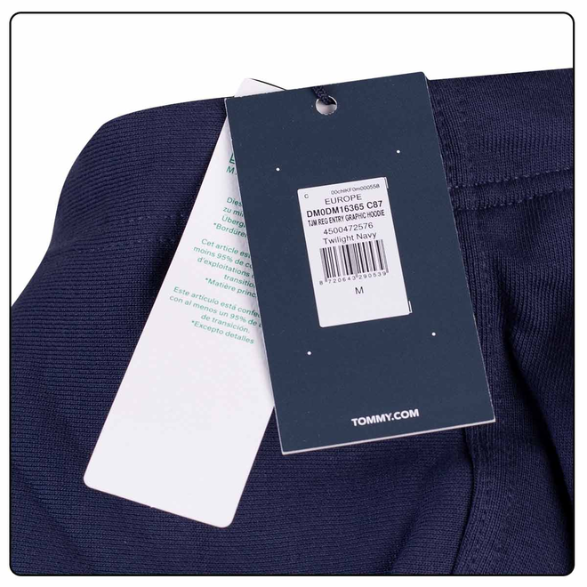 TOMMY HILFIGER BLUZA MĘSKA Z KAPTUREM TJM REGULAR ENTRY GRAPHIC HOODIE GRANATOWA DM0DM16365 C87