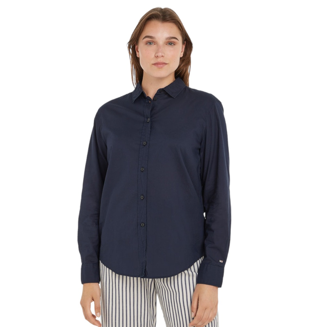 TOMMY HILFIGER KOSZULA DAMSKA Z DŁUGIM RĘKAWEM ORG CO VOILE RELAXED SHIRT GRANATOWA WW0WW38567 DW5