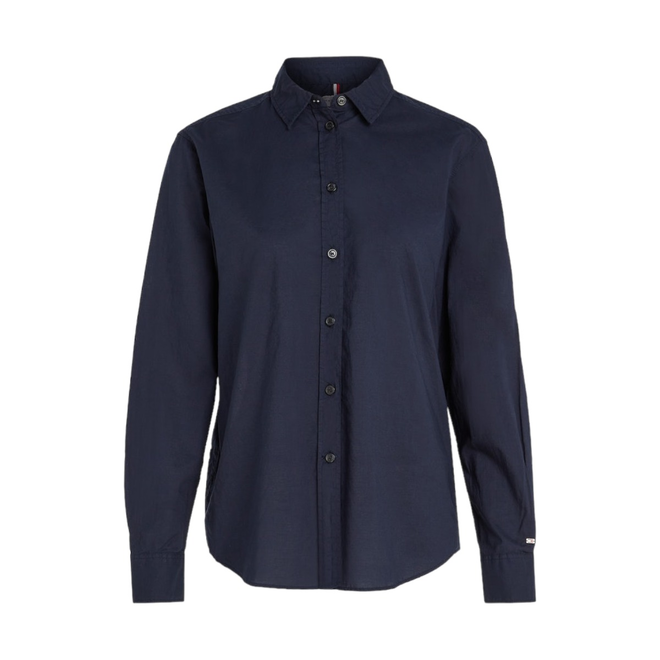 TOMMY HILFIGER KOSZULA DAMSKA Z DŁUGIM RĘKAWEM ORG CO VOILE RELAXED SHIRT GRANATOWA WW0WW38567 DW5
