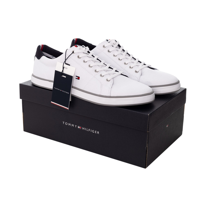 TOMMY HILFIGER BUTY MĘSKIE TRAMPKI HARLOW 1D WHITE FM0FM00596 100