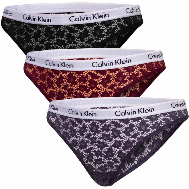 CALVIN KLEIN BIKINI DAMSKIE MAJTKI 3PK CZARNE/SZARE/BORDOWE 000QD3926E BP7