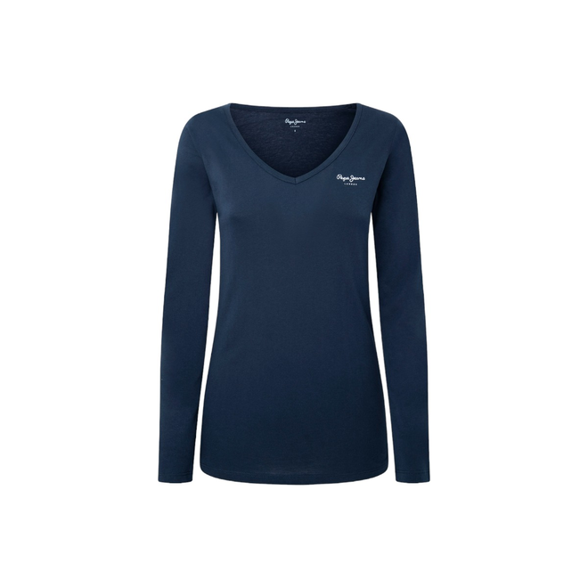 PEPE JEANS KOSZULKA DAMSKA Z DŁUGIM RĘKAWEM CORINE L/S FUTURE GRANATOWA PL505306 594