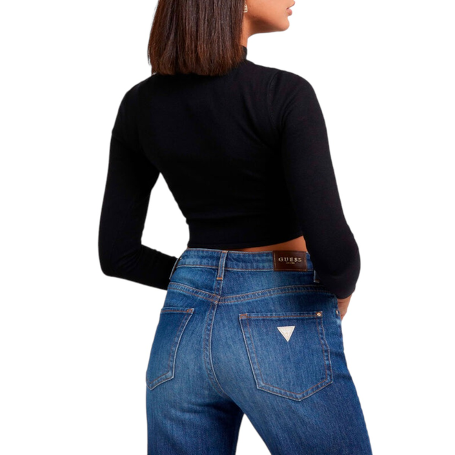 GUESS DAMSKI GOLF LS GUESS RHINESTONE CZARNY W3BR07Z2YK2 JBLK