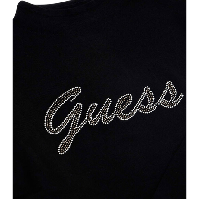 GUESS DAMSKI GOLF LS GUESS RHINESTONE CZARNY W3BR07Z2YK2 JBLK