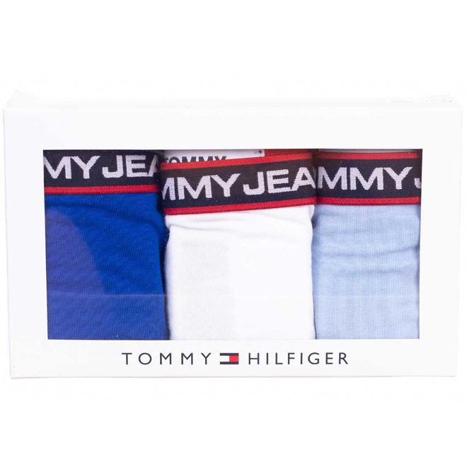 TOMMY HILFIGER BIKINI DAMSKIE MAJTKI 3P BIAŁE/NIEBIESKIE/KOBALTOWE UW0UW04710 0SQ