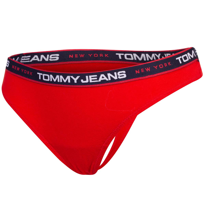 TOMMY HILFIGER STRINGI DAMSKIE MAJTKI 3P THONG CZARNE/BIAŁE/CZERWONE UW0UW04709 0WE