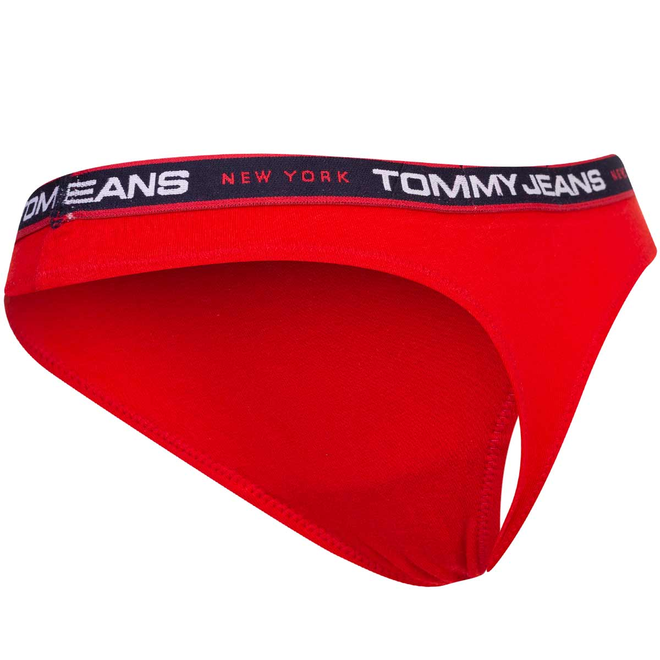 TOMMY HILFIGER STRINGI DAMSKIE MAJTKI 3P THONG CZARNE/BIAŁE/CZERWONE UW0UW04709 0WE