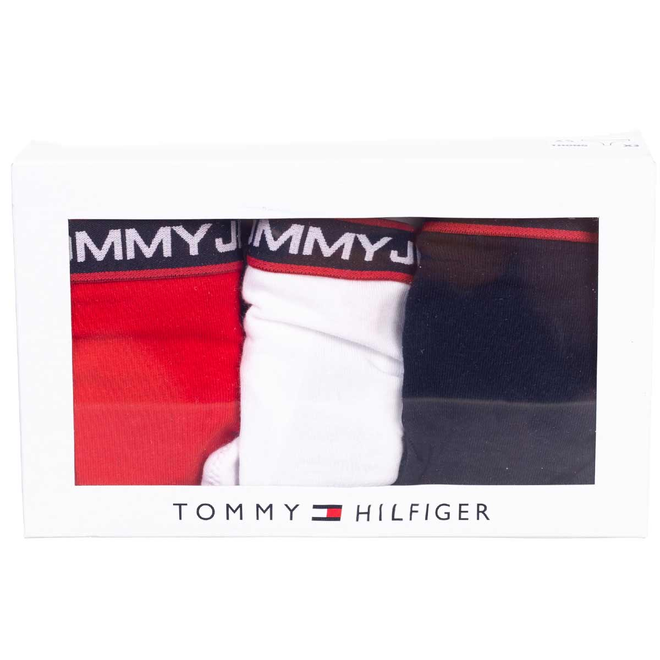 TOMMY HILFIGER STRINGI DAMSKIE MAJTKI 3P THONG CZARNE/BIAŁE/CZERWONE UW0UW04709 0WE