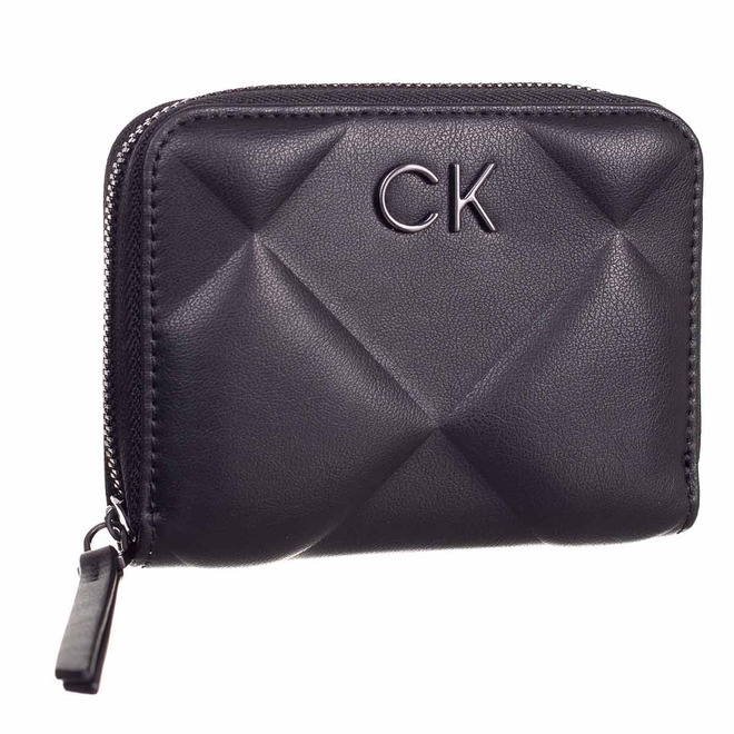 CALVIN KLEIN GIFTBOX BEZPIECZNY PORTFEL DAMSKI RE-LOCK + BRELOK CK QUILT WALLET MD CZARNY K60K611329 BAX