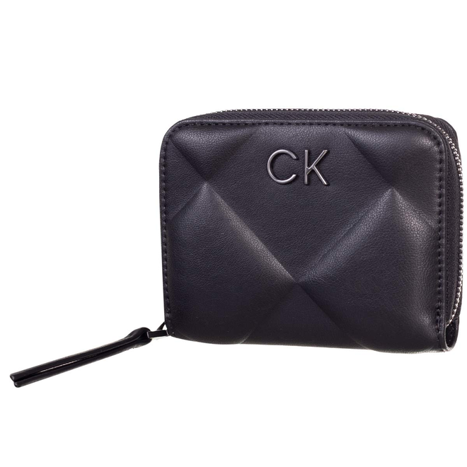 CALVIN KLEIN GIFTBOX BEZPIECZNY PORTFEL DAMSKI RE-LOCK + BRELOK CK QUILT WALLET MD CZARNY K60K611329 BAX