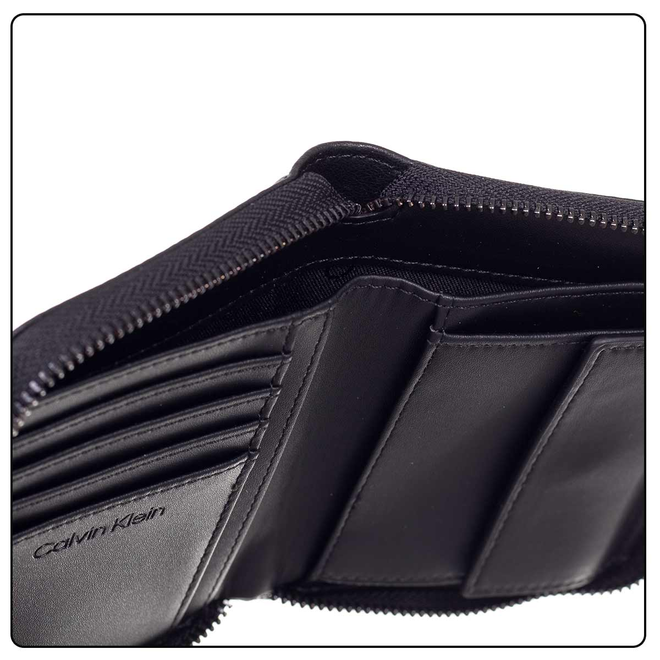 CALVIN KLEIN GIFTBOX BEZPIECZNY PORTFEL DAMSKI RE-LOCK + BRELOK CK QUILT WALLET MD CZARNY K60K611329 BAX