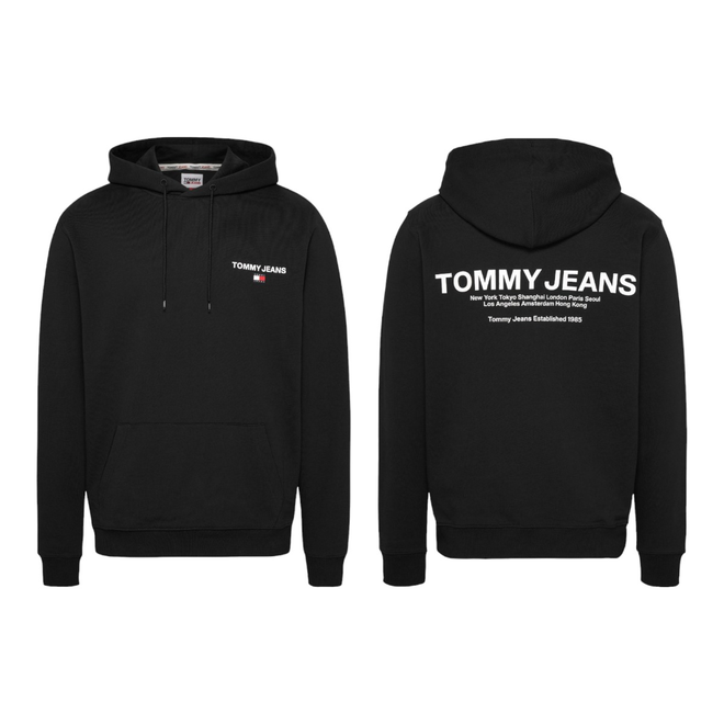 TOMMY HILFIGER BLUZA MĘSKA Z KAPTUREM TJM REG ENTRY GRAPHIC HOODIE CZARNA DM0DM17781 BDS