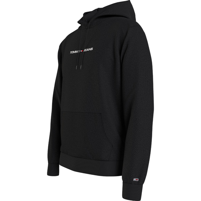 TOMMY HILFIGER OCIEPLANA BLUZA MĘSKA Z KAPTUREM TJM REG LINEAR HOODIE CZARNA DM0DM18130 BDS