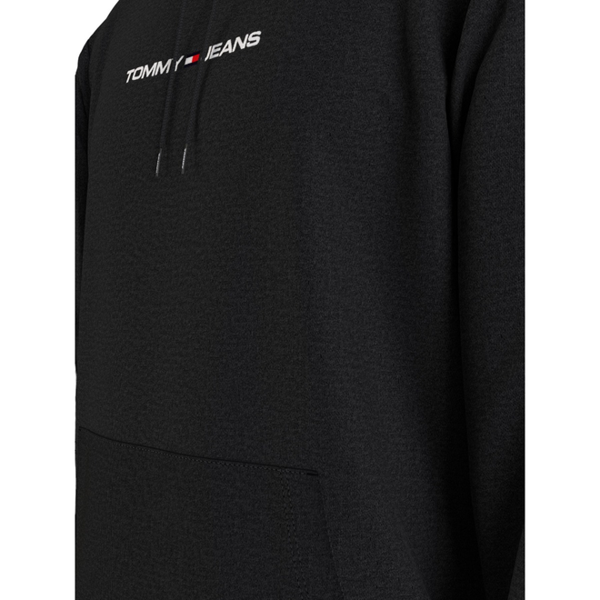TOMMY HILFIGER OCIEPLANA BLUZA MĘSKA Z KAPTUREM TJM REG LINEAR HOODIE CZARNA DM0DM18130 BDS