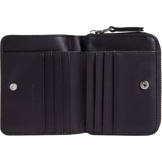 CALVIN KLEIN BEZPIECZNY PORTFEL DAMSKI CK SET ZIP AROUND W/FLAP MD CZARNY K60K611099 BAX