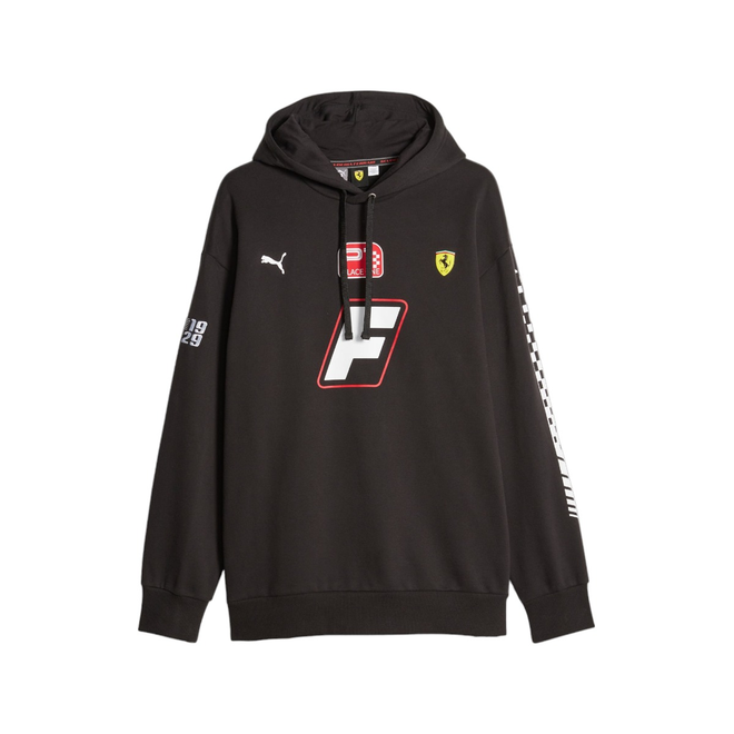 PUMA BLUZA MĘSKA Z KAPTUREM FERRARI RACE GARAGE CREW HOODIE CZARNA 621119 01