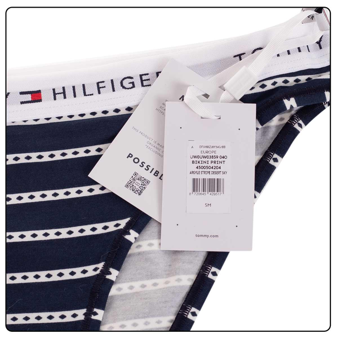 TOMMY HILFIGER BIKINI DAMSKIE MAJTKI 1P BIKINI PRINT GRANATOWE UW0UW03859 04O