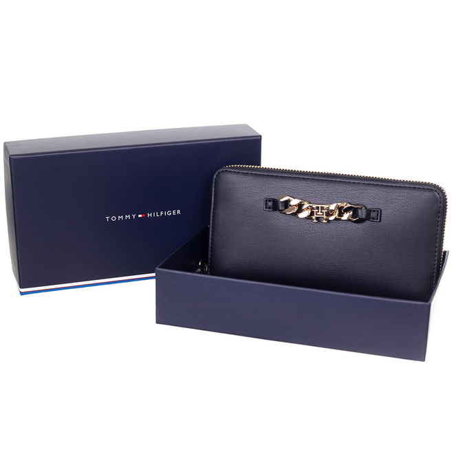 TOMMY HILFIGER PORTFEL DAMSKI TH LUXE LARGE ZA CZARNY AW0AW15608 BDS