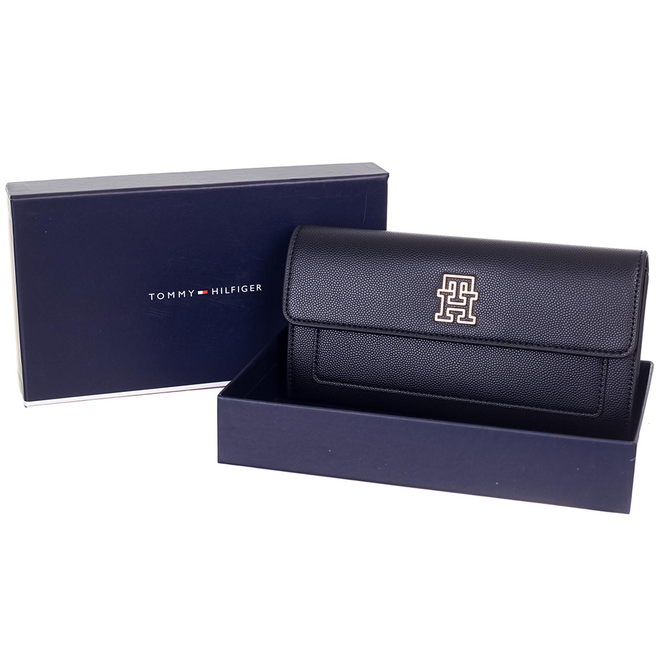 TOMMY HILFIGER PORTFEL DAMSKI TH TIMELESS LARGE FLAP CZARNY AW0AW15257 BDS