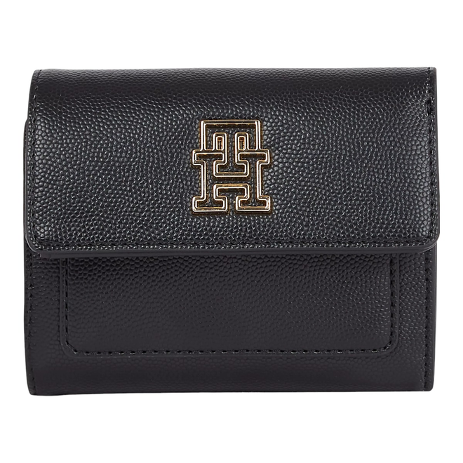 TOMMY HILFIGER PORTFEL DAMSKI TH TIMELESS MED FLAP W BILL CZARNY AW0AW15258 BDS