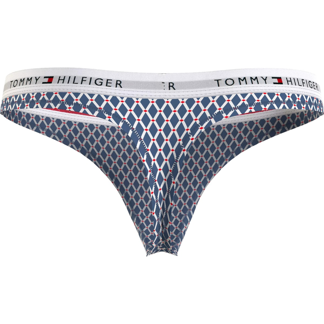 TOMMY HILFIGER STRINGI DAMSKIE MAJTKI 1P THONG PRINT NIEBIESKIE UW0UW04547 01Z
