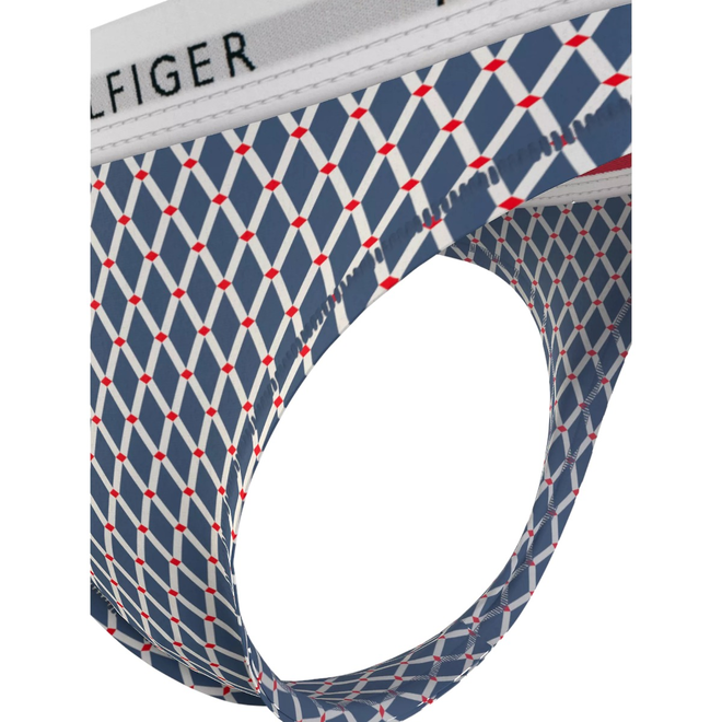 TOMMY HILFIGER STRINGI DAMSKIE MAJTKI 1P THONG PRINT NIEBIESKIE UW0UW04547 01Z