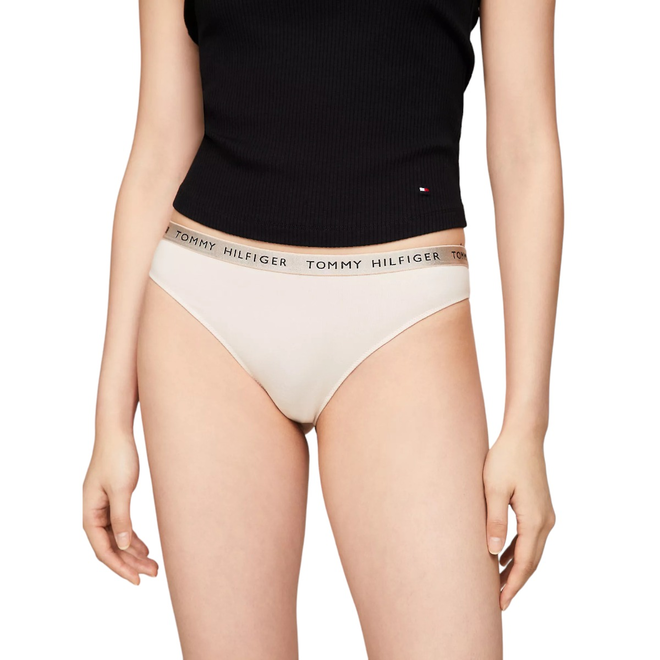 TOMMY HILFIGER STRINGI DAMSKIE MAJTKI SHINE 3 PACK THONG GIFTING KOBALTOWE/CZARNE/ECRU UW0UW04889 0R1