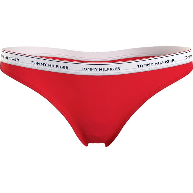 TOMMY HILFIGER STRINGI DAMSKIE MAJTKI THONG (EXT SIZES) 3P CZERWONE/ECRU/NIEBIESKIE UW0UW04894 0V7