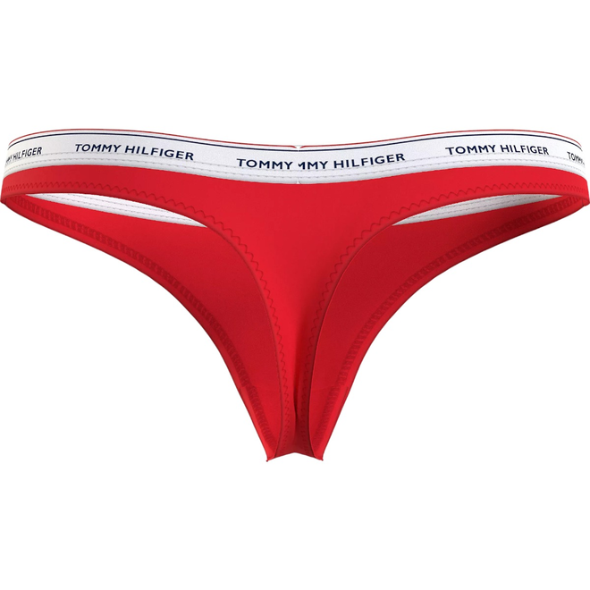 TOMMY HILFIGER STRINGI DAMSKIE MAJTKI THONG (EXT SIZES) 3P CZERWONE/ECRU/NIEBIESKIE UW0UW04894 0V7