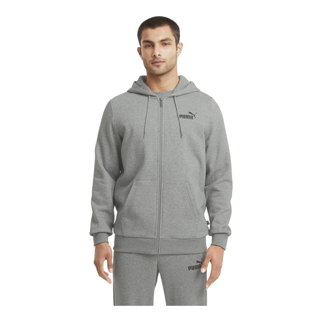 PUMA BLUZA MĘSKA OCIEPLANA ESS SMALL LOGO FZ HOODIE SZARA 586702 03