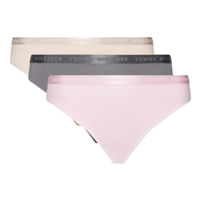 TOMMY HILFIGER BIKINI DAMSKIE MAJTKI 3P GRAFITOWE/BEŻOWE/RÓŻOWE UW0UW04329 0R4